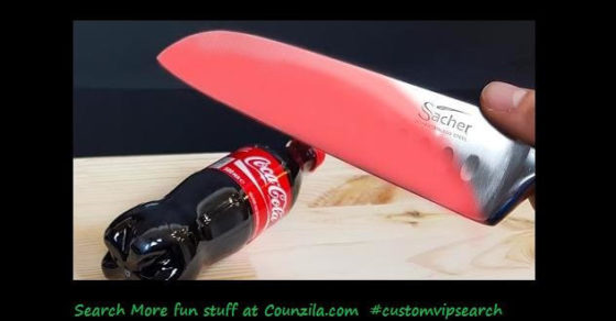 Hot 1000 degree knife vs Cocacola