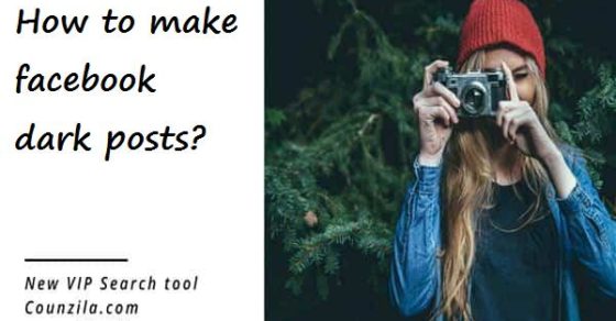 How to make facebook dark posts