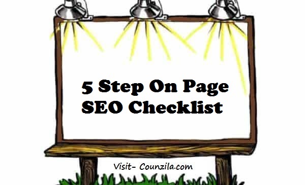 5 Step On-Page SEO Checklist